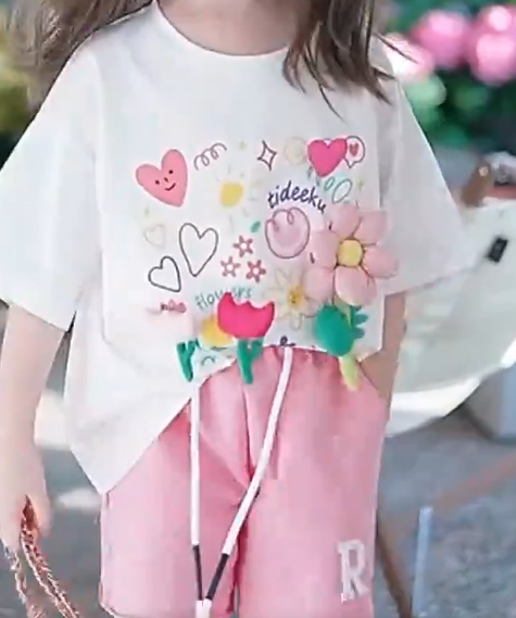 KYII Girls suits children Cute summer two Set ky22143