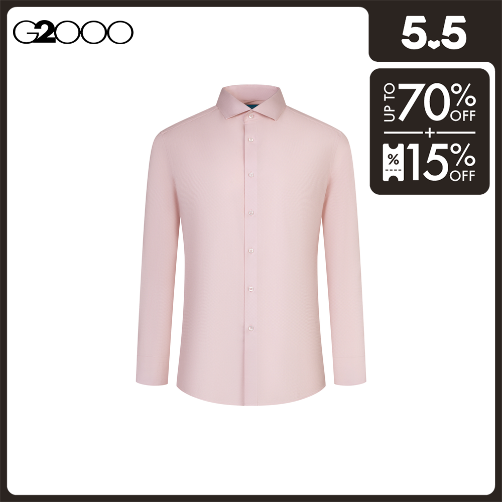 G2000 Men Non-Iron Cotton Spandex Textured Dress Shirt